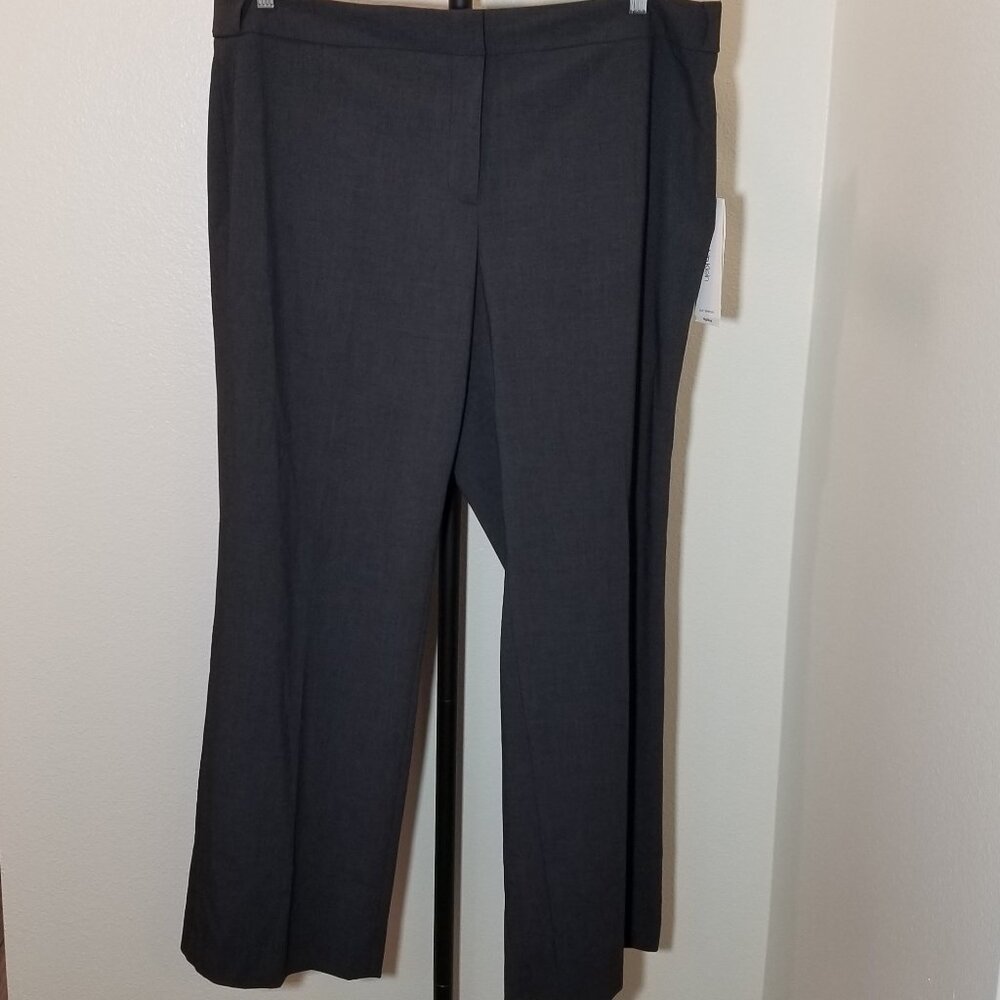 Calvin Klein Womens Size 18W Highline Tapered Gray Work Dress Pants Business NWT